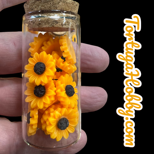 Unique Sunflower Counters for CCG, TCG, Role-Playing and more - All in Glass Tube Set - Make Your Next Game Night Unique