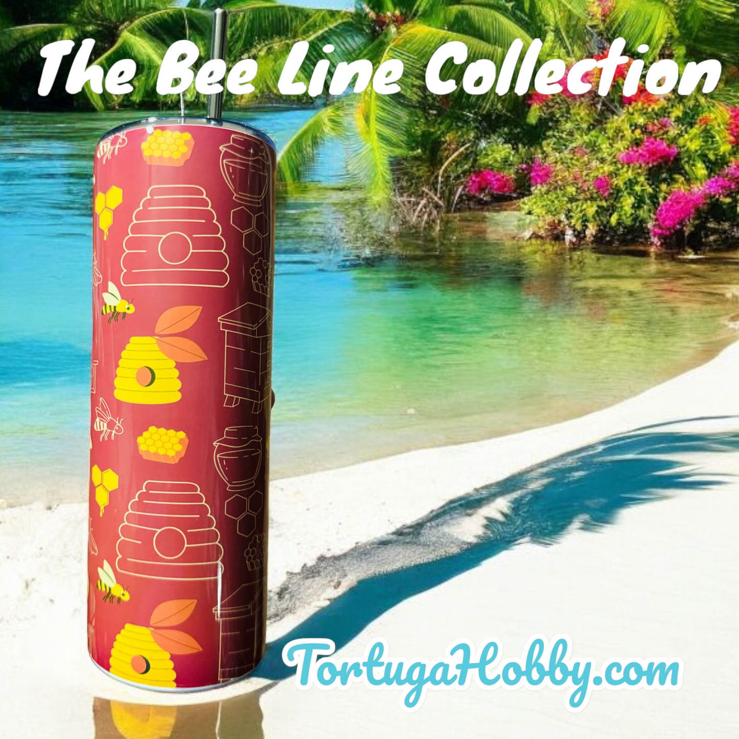 Tumblers - Bee Maroon - Thin Stainless Steel 20oz Tumbler