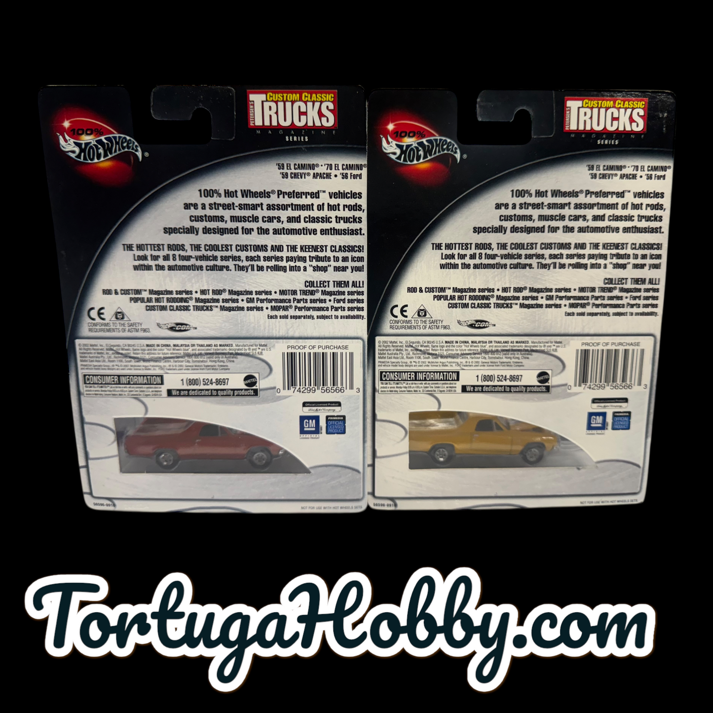 2 Hot Wheels 100% Petersen's Custom Classic Trucks '59 El Camino Real Riders