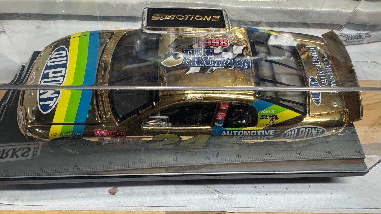 1:24 ACTION 1998 #24 DUPONT 24K GOLD CHROME 3X TIME CHAMPION JEFF GORDON MIB