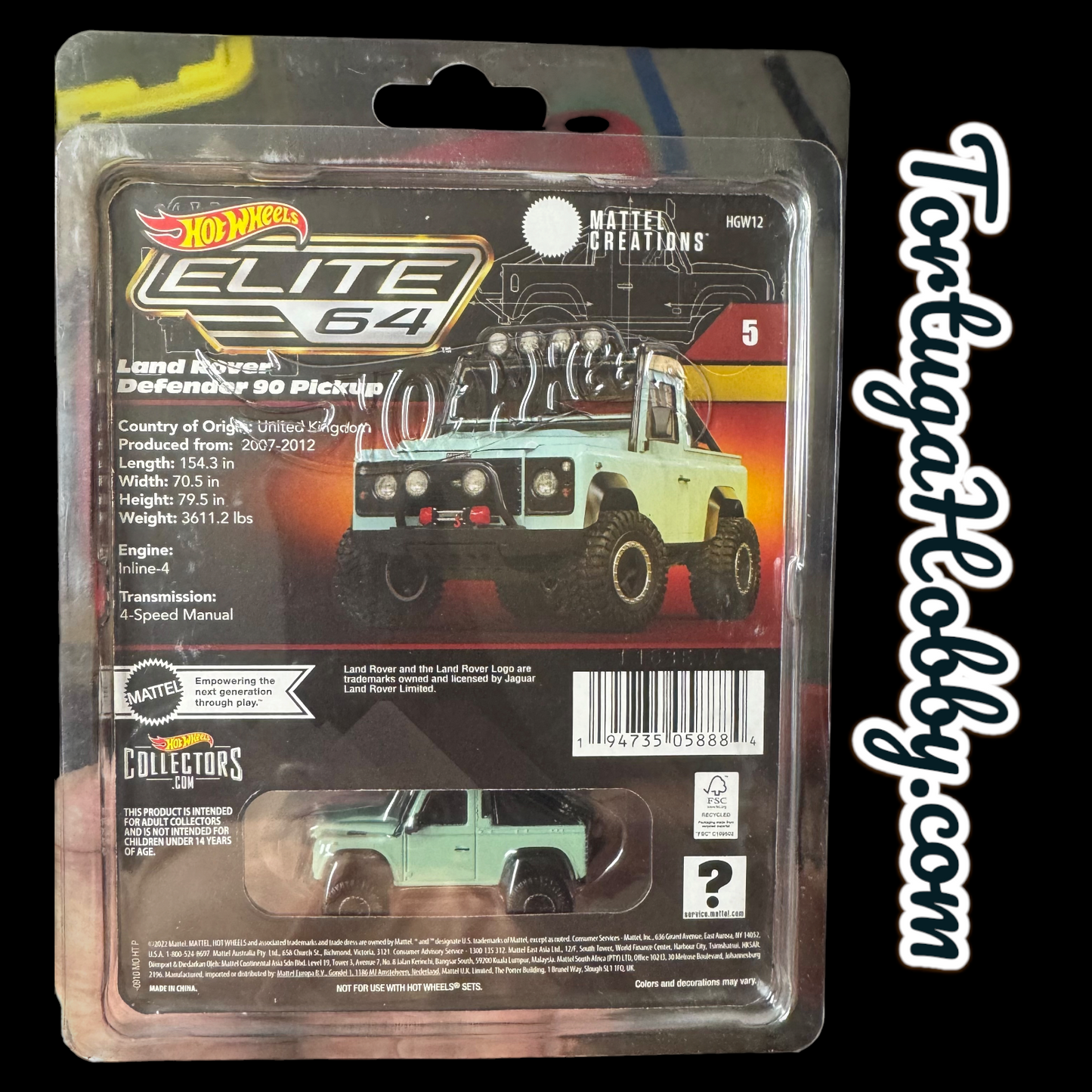 2022 - Hot Wheels - Elite 64 - Land Rover Defender 90 Pickup 1:64