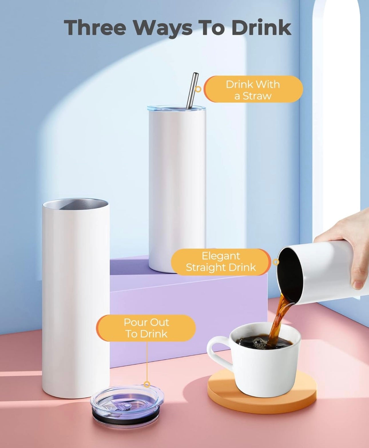 Tumblers - Polar Bear Reflections Thin Stainless Steel 20oz Tumbler