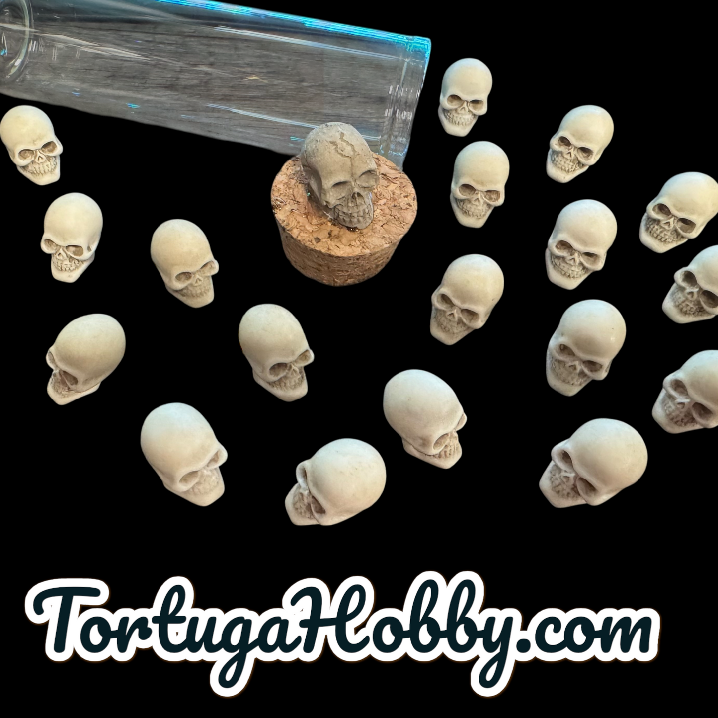 Unique Skull Counters for CCG, TCG, Role-Playing and more - All in Glass Tube Set - Make Your Next Game Night Unique
