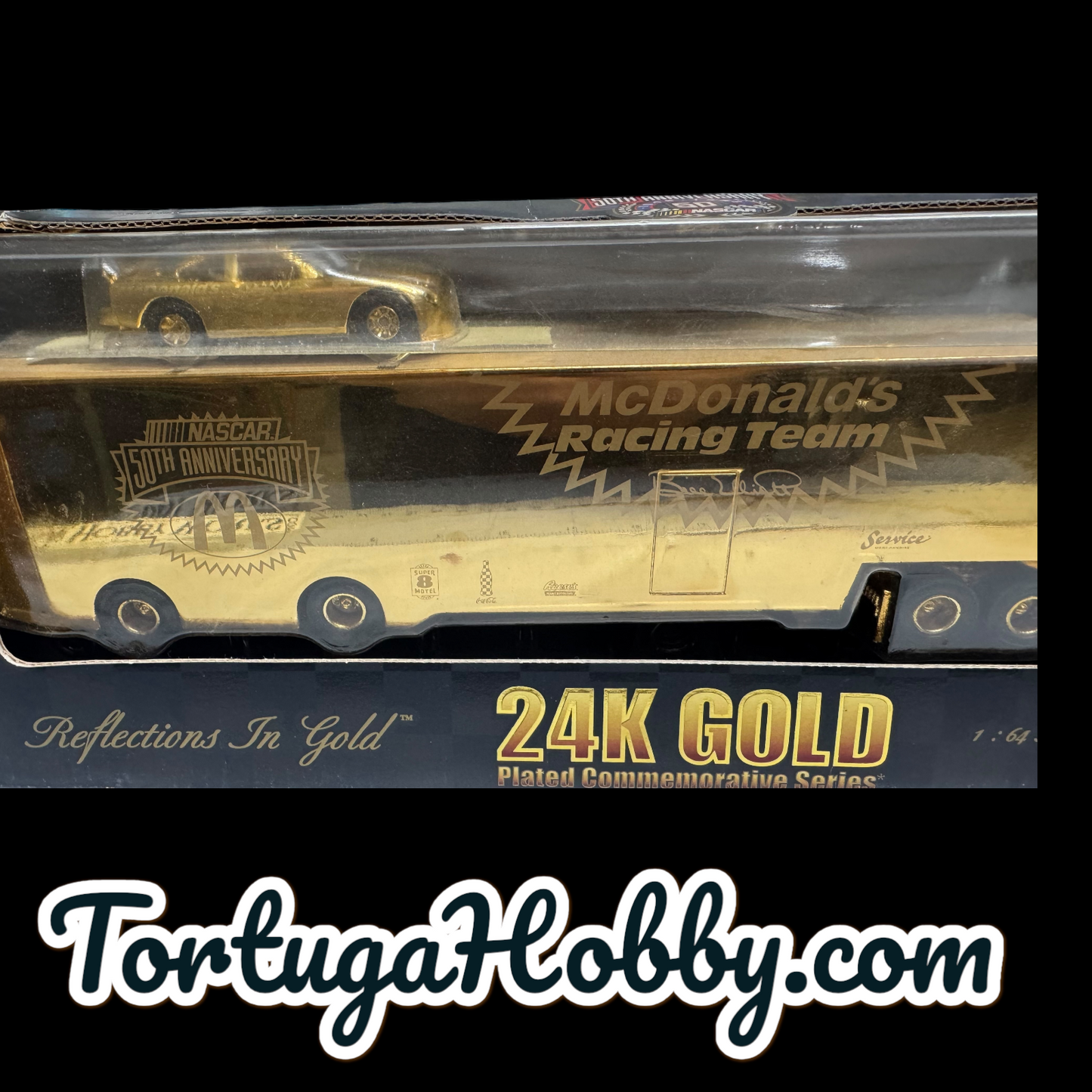 1998 Racing Champions 1:64 Nascar gold Diecast Transporter Truck Car Bill Elliott #94