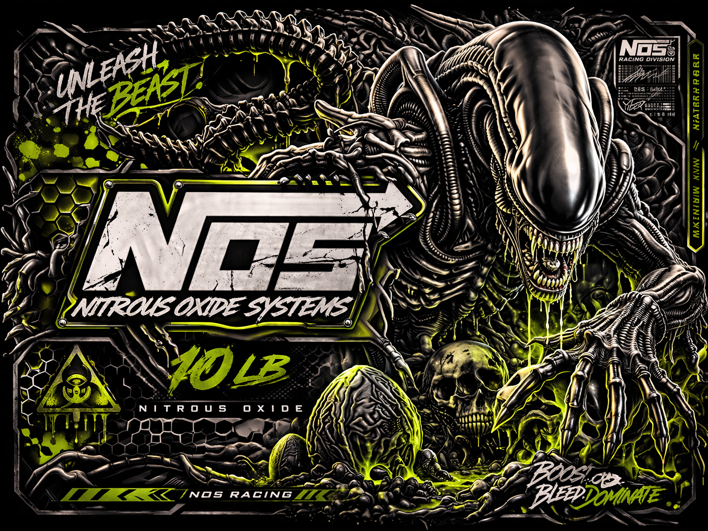 NOS Bottle Nitrous Oxide Racing Label Decals Stickers