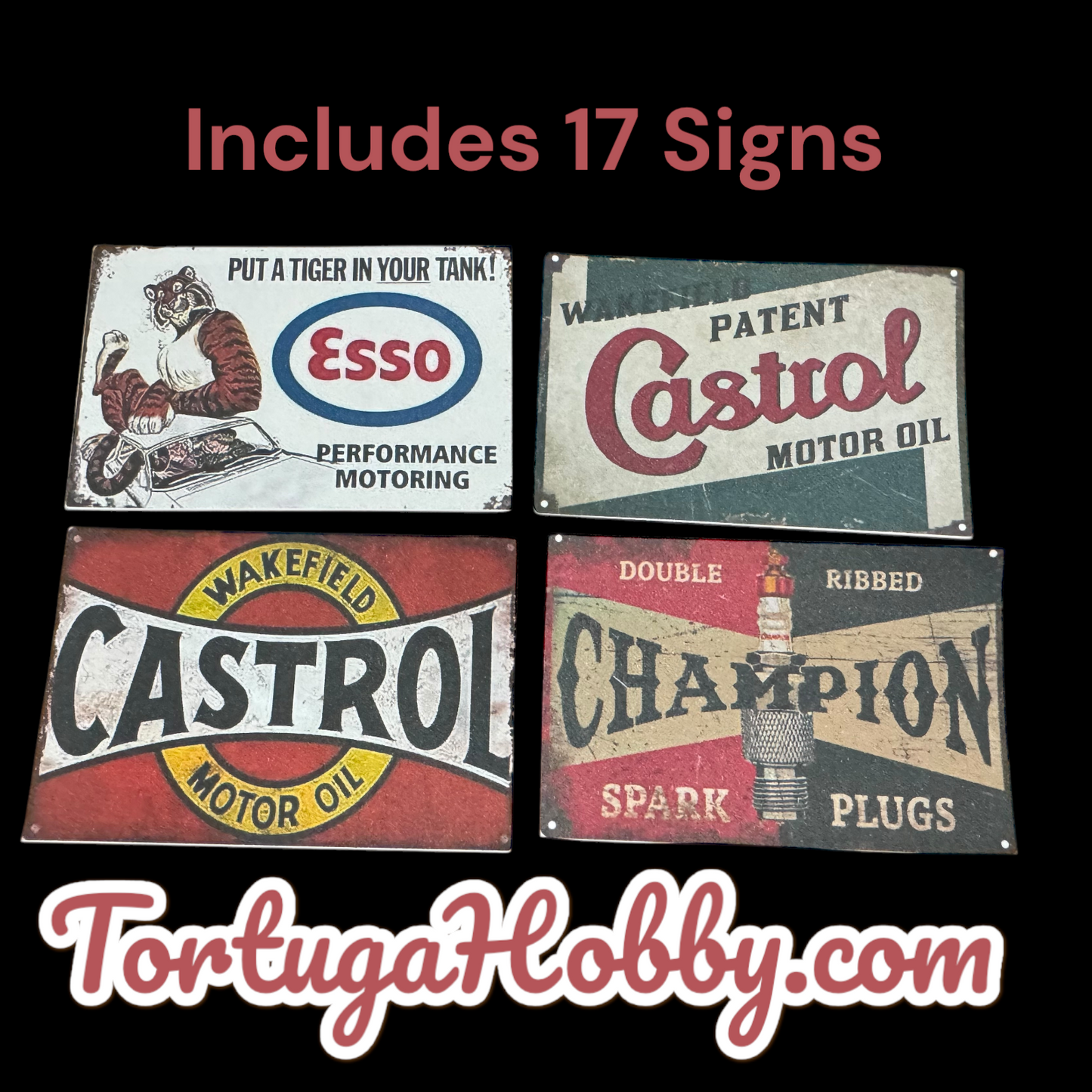 Miniature Garage Signs for Your Diorama, Train Layout or More!