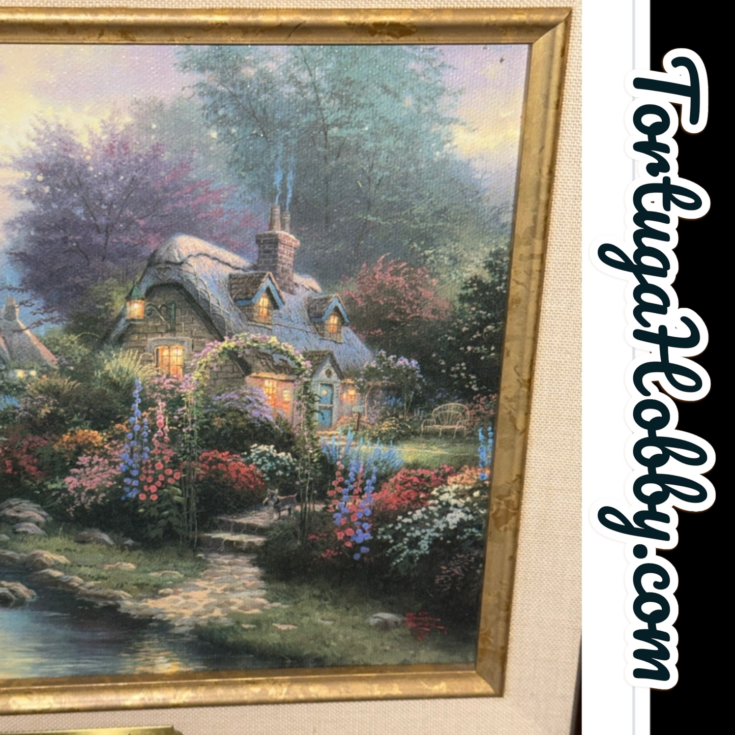 2001 - Thomas Kinkade Limited Edition Canvas - Lamplight Bridge