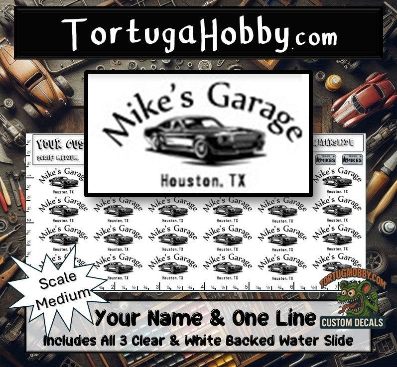 Custom Garage Decals for your Diroma, Garage, Shop, or Model. Various Scales
