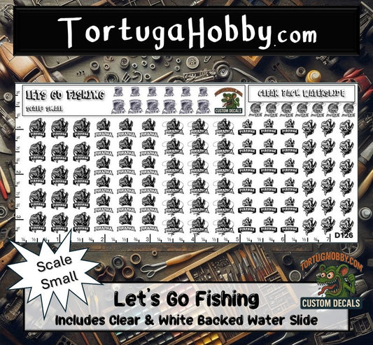 Lets Go Fishing- Piranha Decals - Great for Models, Derby or Other Projects