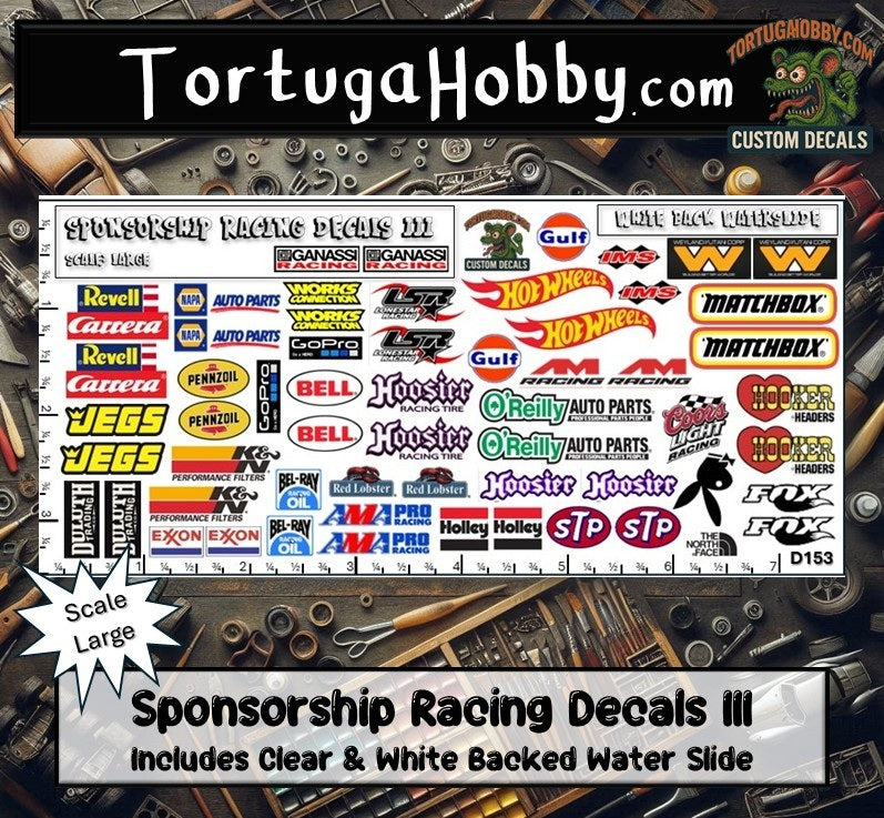 Racing Sponsorship Decals III - Models Cars & Derby - Various Scales