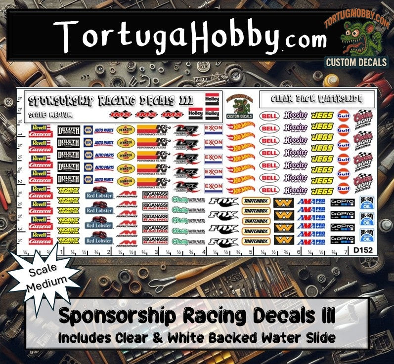 Racing Sponsorship Decals III - Models Cars & Derby - Various Scales