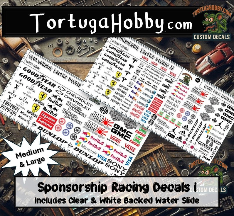 Racing Sponsorship Decals II - Models Cars & Derby - Various Scales