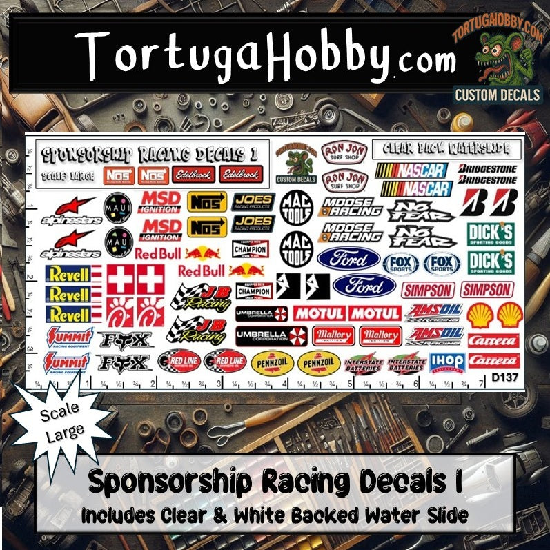 Racing Sponsorship Decals I - Models Cars & Derby - Various Scales