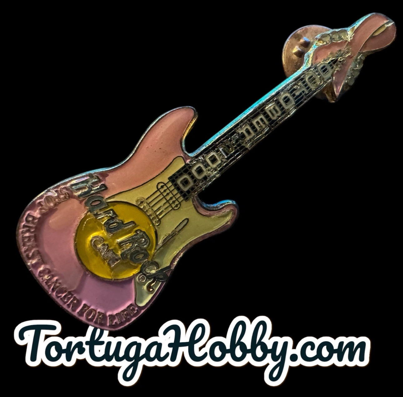 2000 - Hard Rock Cafe - Breast Cancer Awareness - Classic Guitar Pin