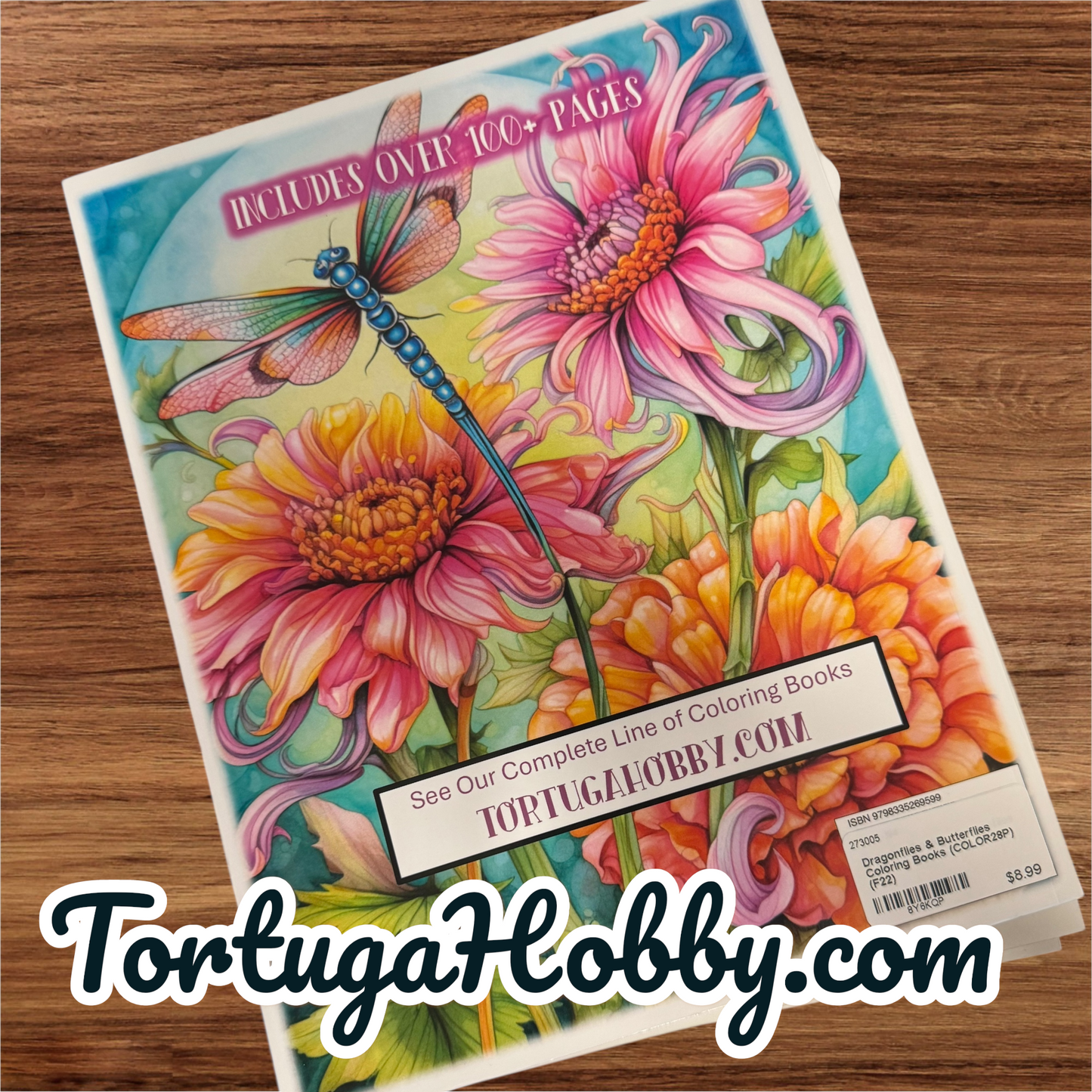 Dragonflies & Butterflies - Adult Coloring Book. 100+ Pages.