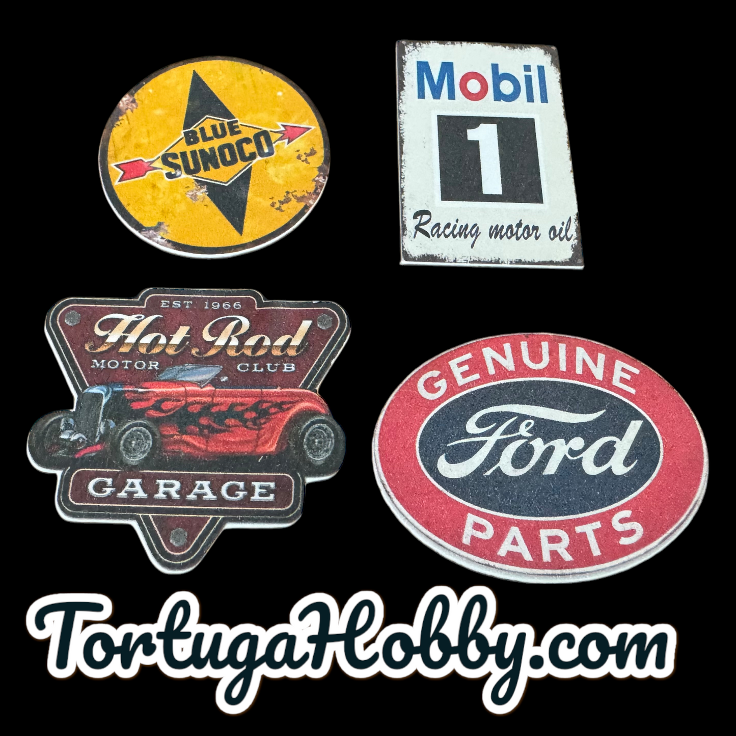 Miniature Garage Signs for Your Diorama, Train Layout or More!