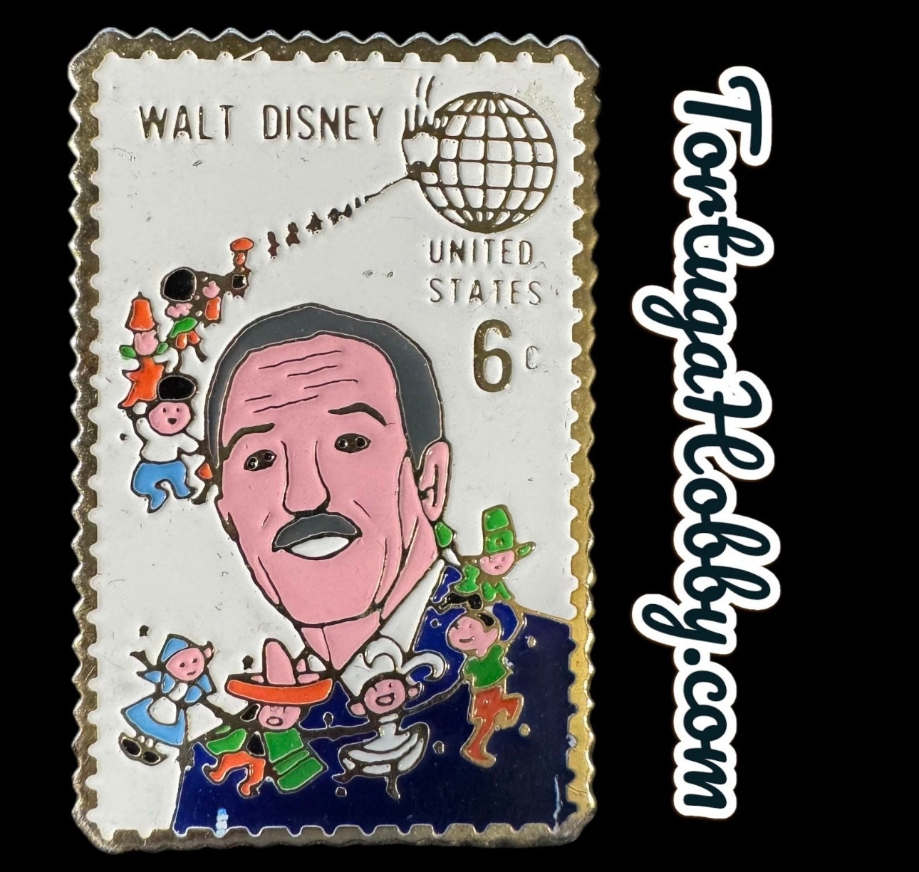 1985 Stamp Pin Collection - Walt DISNEY Includes 3 Original 1968 Postage Stamps
