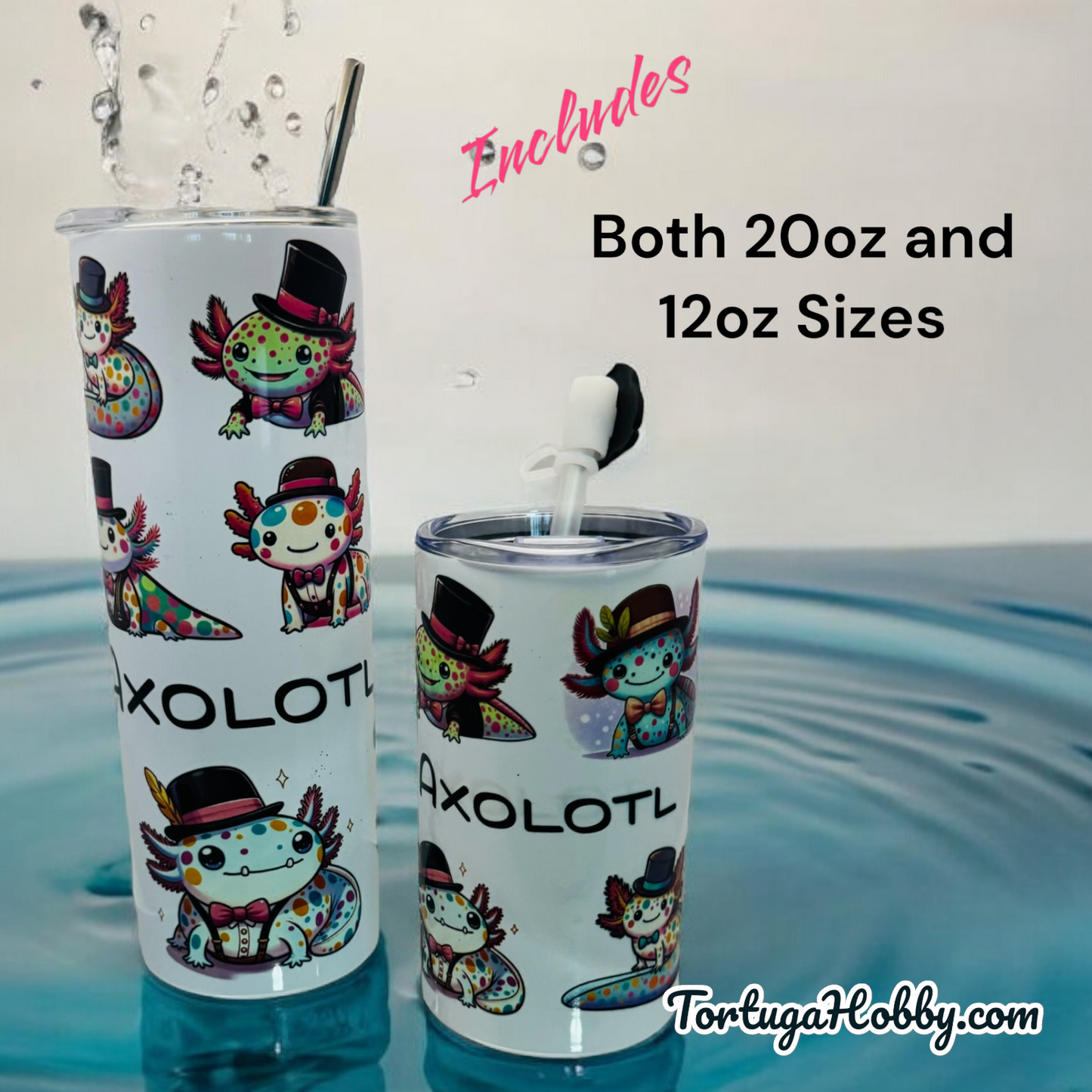 Tumblers - Axolotl Collection - Thin Stainless Steel 20oz Tumbler