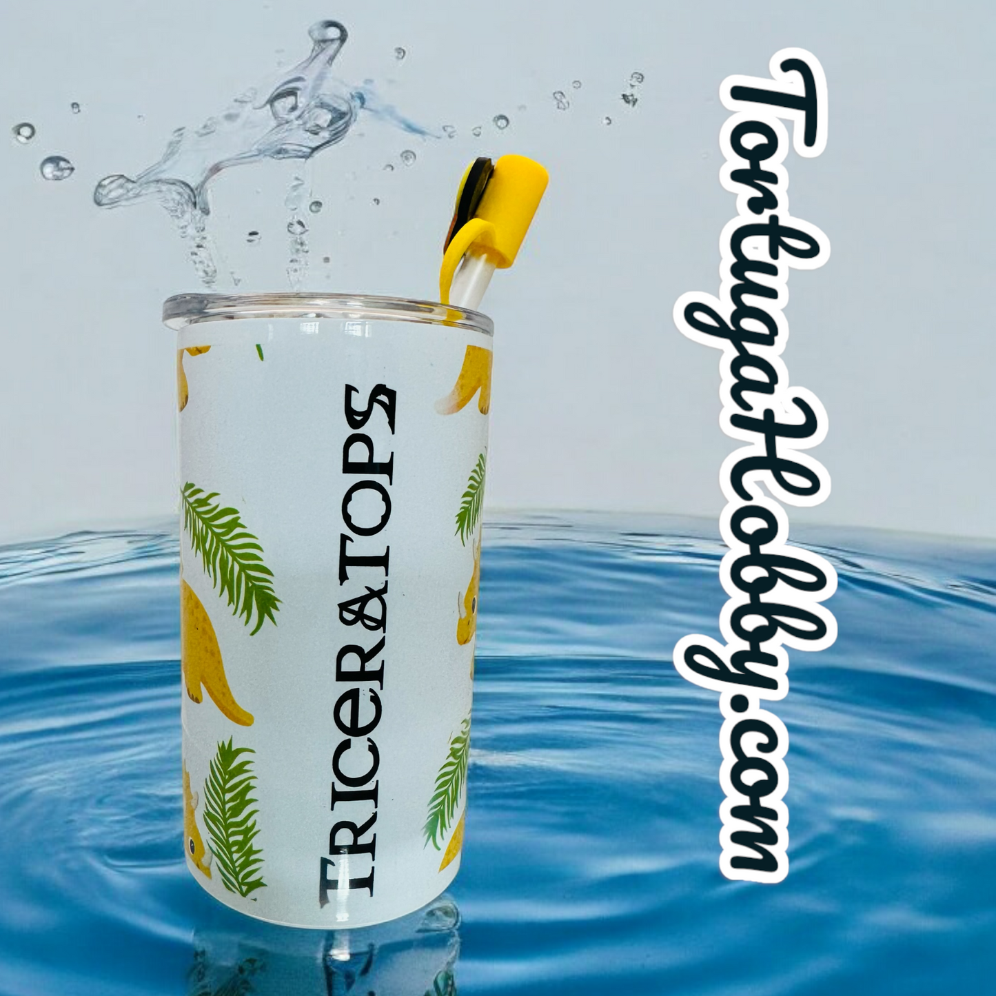 Tumblers - Triceratops - Thin Stainless Steel 12 oz Tumbler