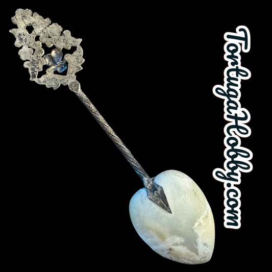 1970’s - Antique Sterling Silver Souvenir Collectors Spoon Featuring Mother Of Pearl.