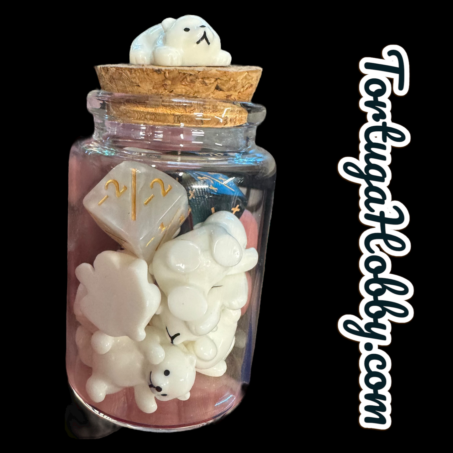 Unique Polar Bear Counters for CCG, TCG, Role-Playing and more - All in Glass Tube Set - Make Your Next Game Night Unique