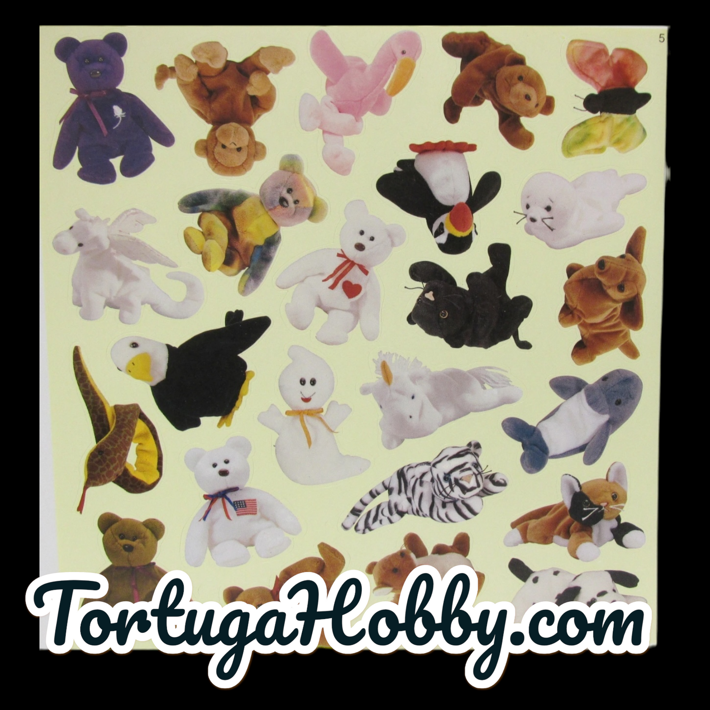 2000 - TY Official Club Stickers 1st Edition - Mint, FIVE (5) Sheets 1-5 W/ Extra Pg 4