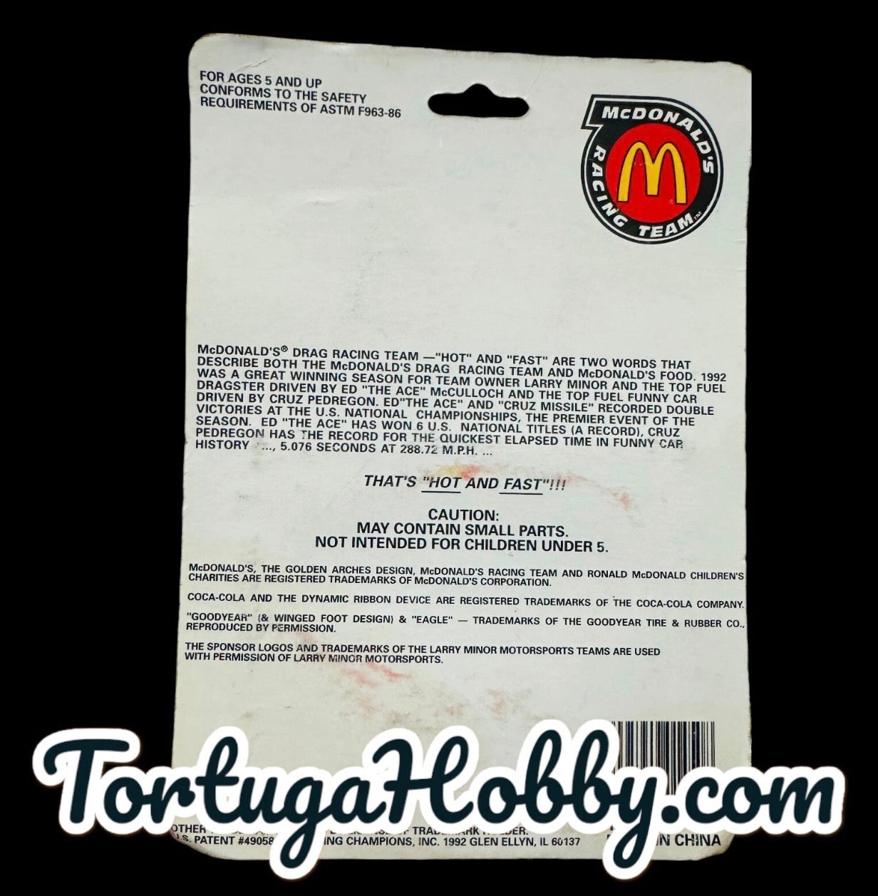 Autographed McDonald’s Racing Team Top Fuel Car Diecast. Cruz Pedregon