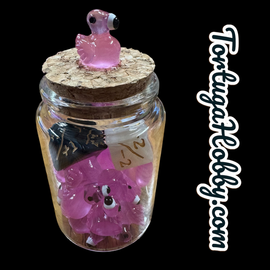 Unique Flamingo Counters for CCG, TCG, Role-Playing and more - All in Glass Tube Set - Make Your Next Game Night Unique