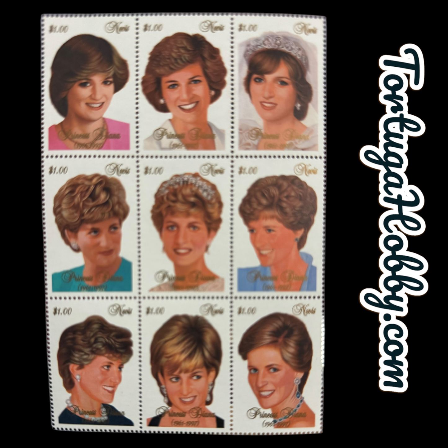 1997 - Princess Diana Portraits, Stamp Collection With Princess Beanie Baby.