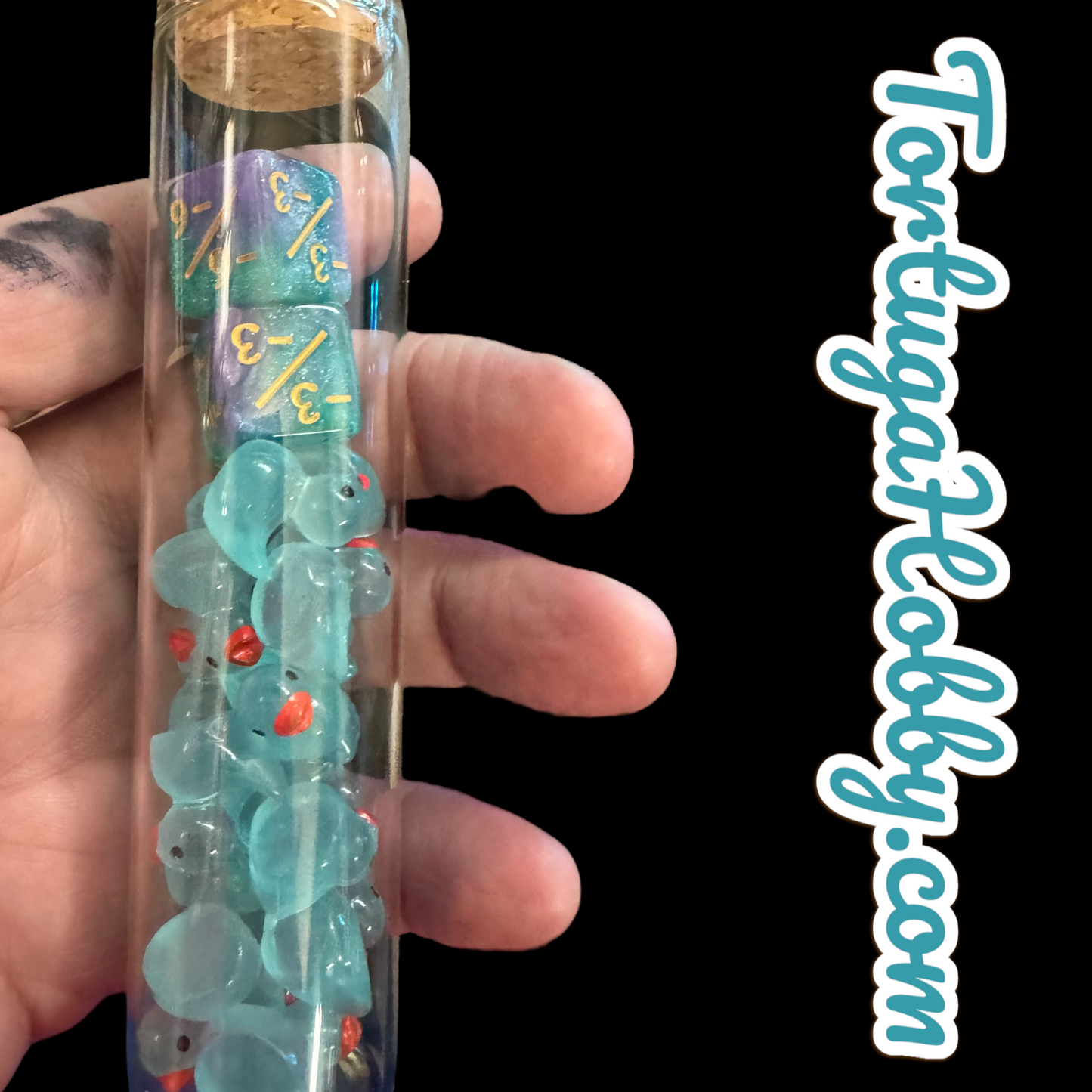 Unique Blue Duck Counters for CCG, TCG, Role-Playing and more - All in Glass Tube Set - Make Your Next Game Night Unique