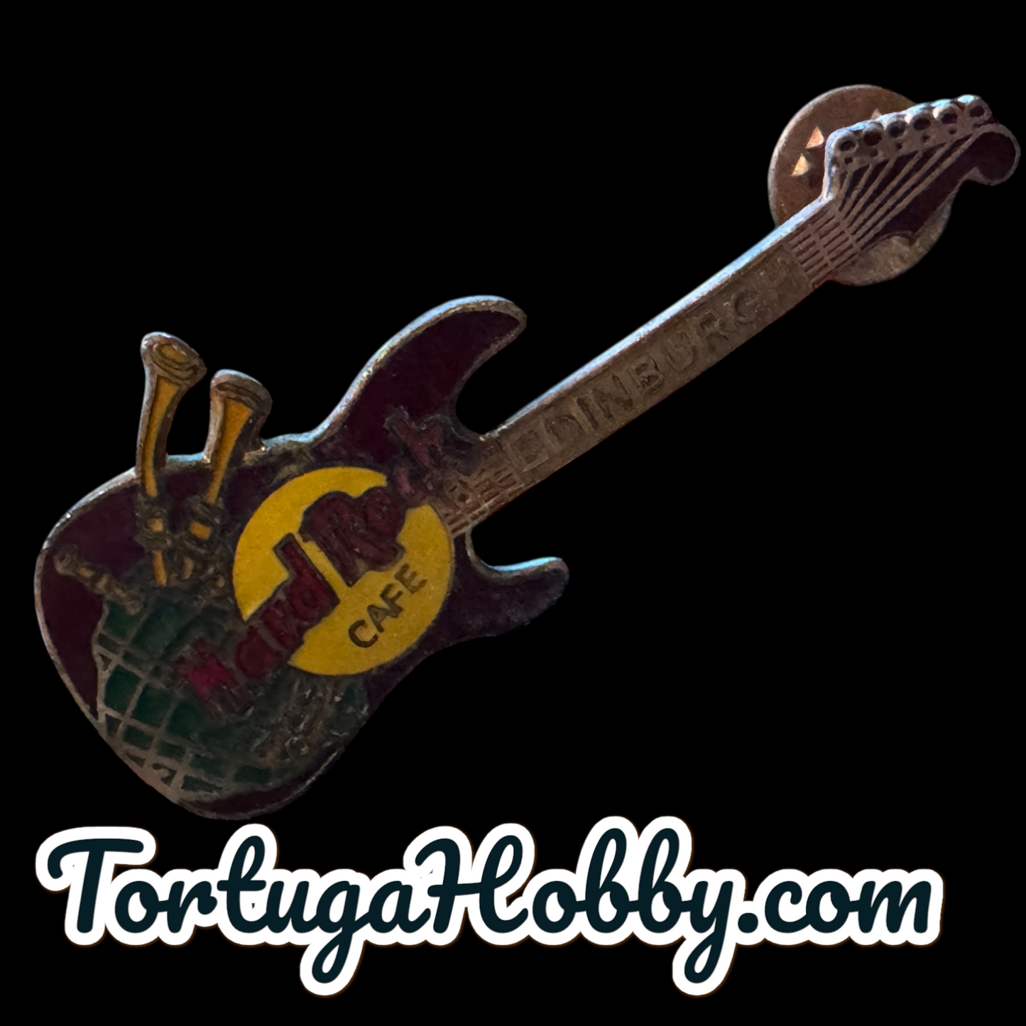 1992 - Hard Rock Cafe - Edinburg - Guitar Shaped Collectible Souvenir Pin