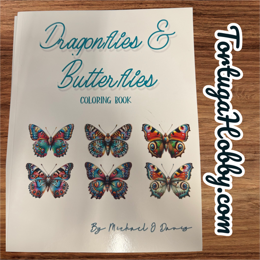 Dragonflies & Butterflies - Adult Coloring Book. 100+ Pages.