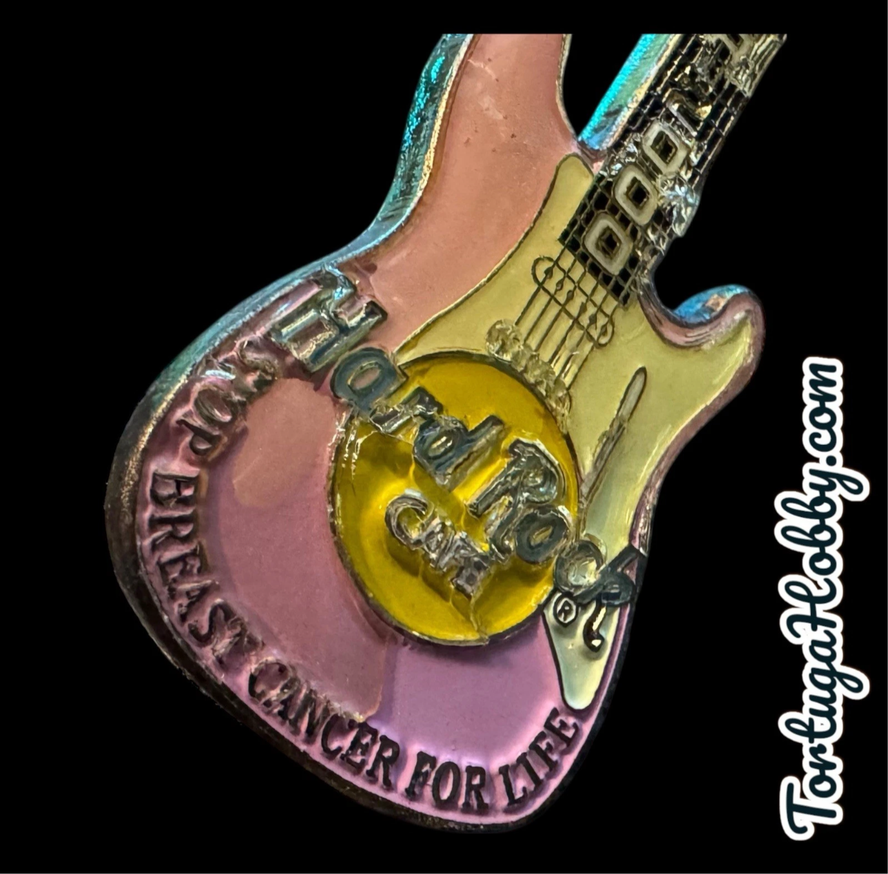 2000 - Hard Rock Cafe - Breast Cancer Awareness - Classic Guitar Pin
