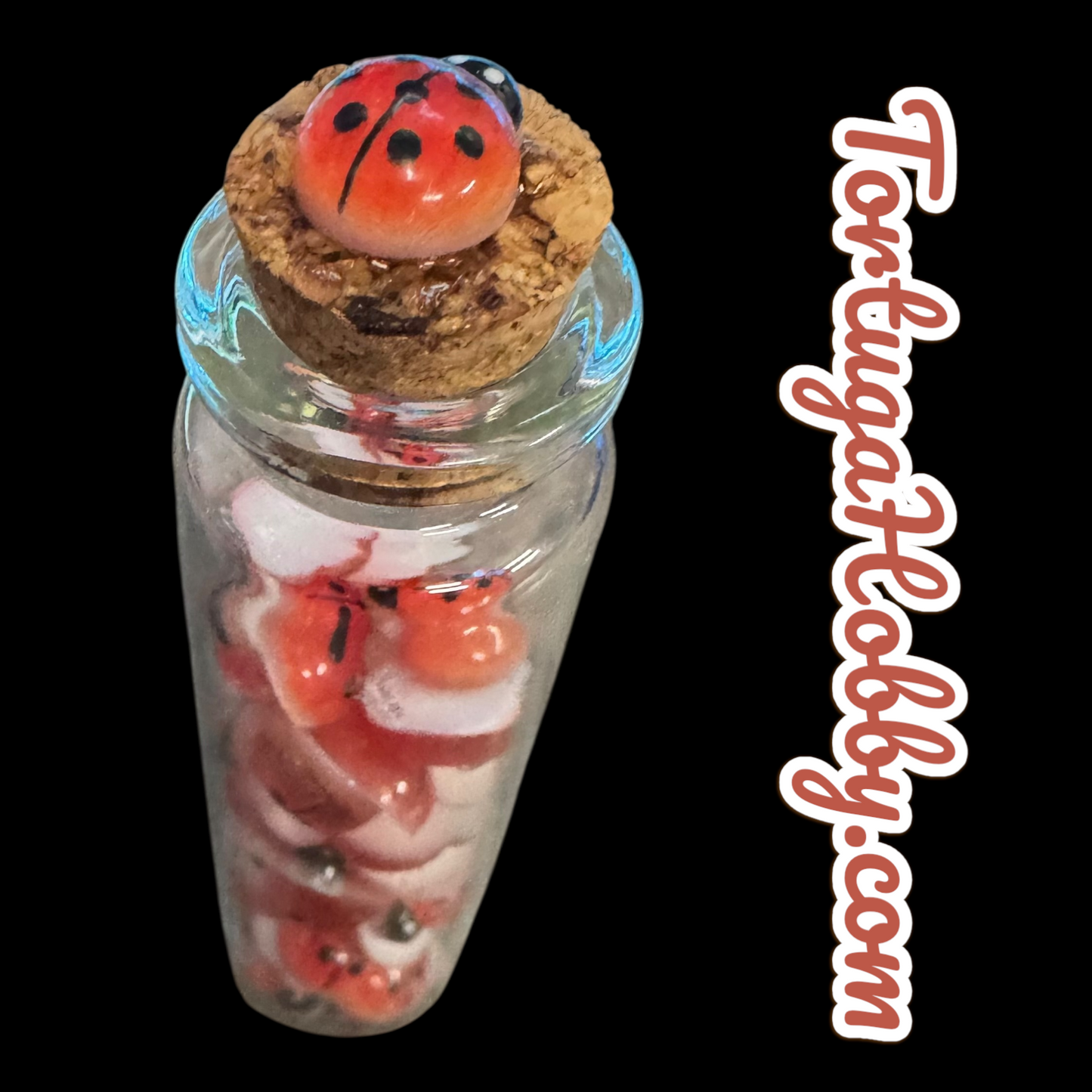 Unique Lady Bug Counters for CCG, TCG, Role-Playing and more - All in Glass Tube Set - Make Your Next Game Night Unique
