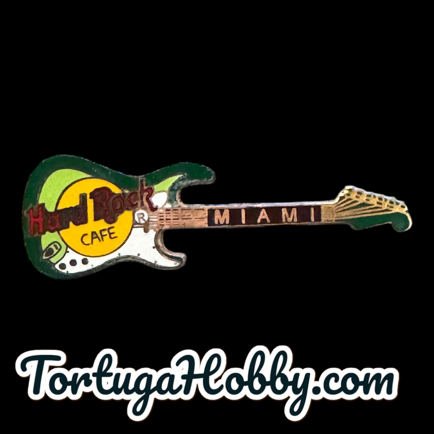 1998 - Hard Rock Cafe - Miami - Green Guitar Pin