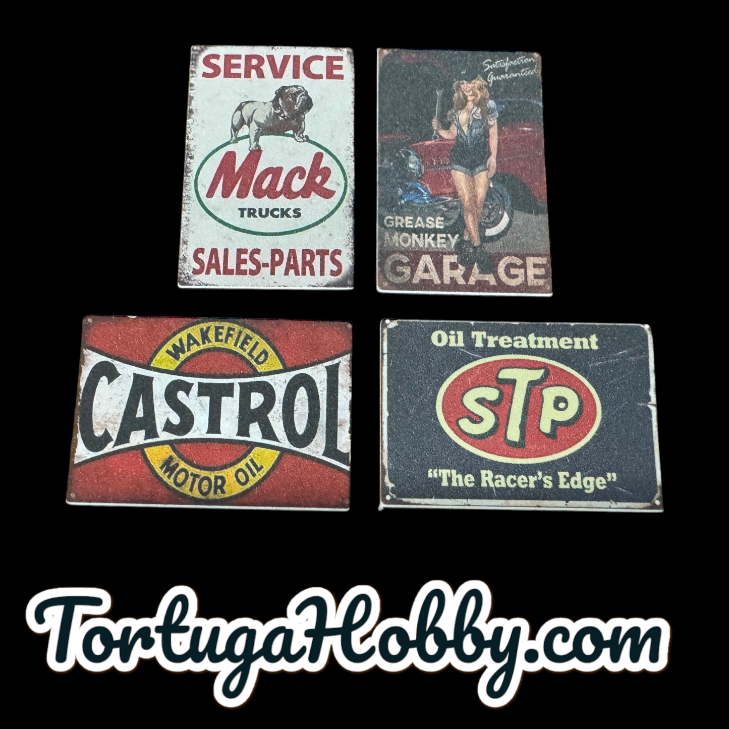 Miniature Garage Signs for Your Diorama, Train Layout or More!