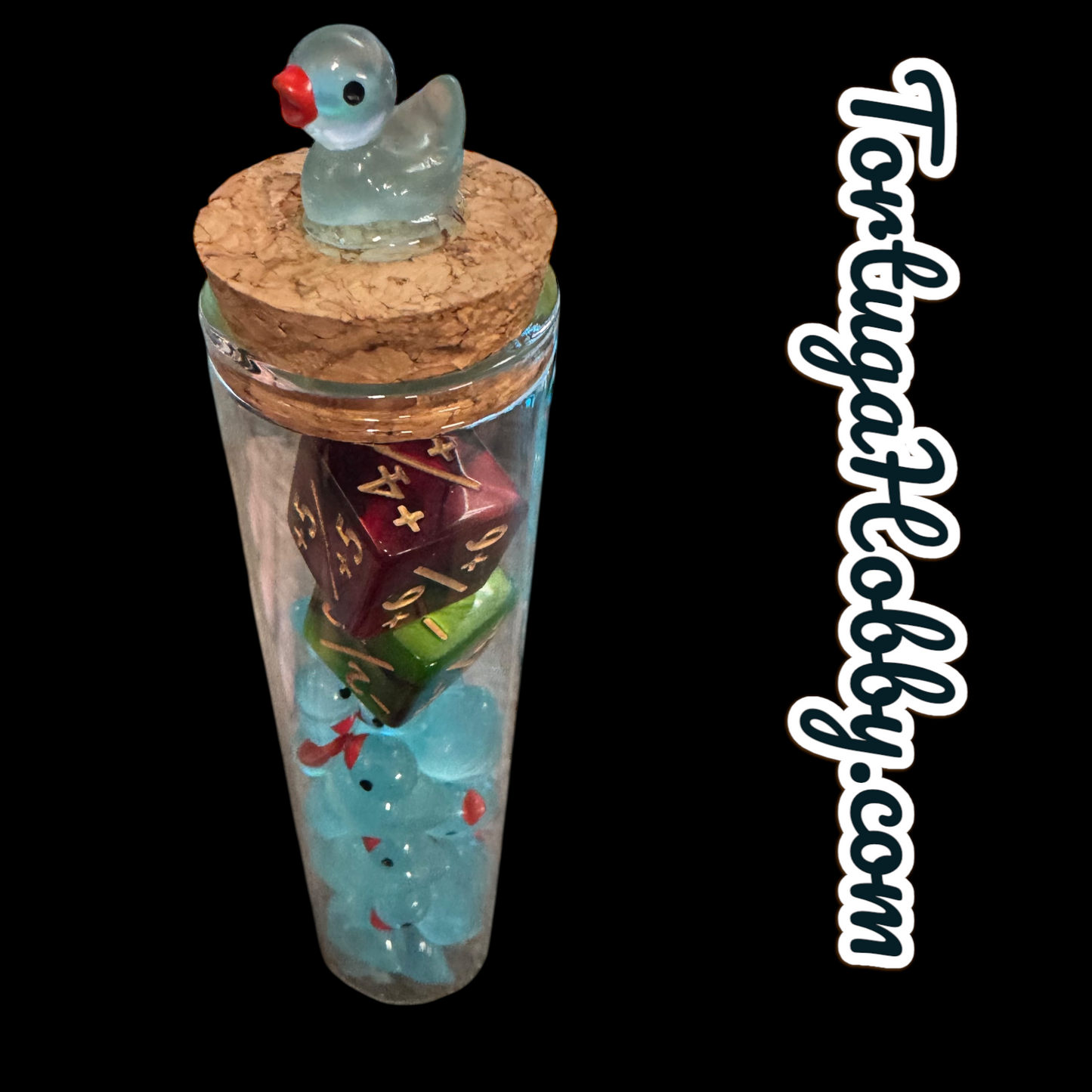 Unique Blue Duck Counters for CCG, TCG, Role-Playing and more - All in Glass Tube Set - Make Your Next Game Night Unique