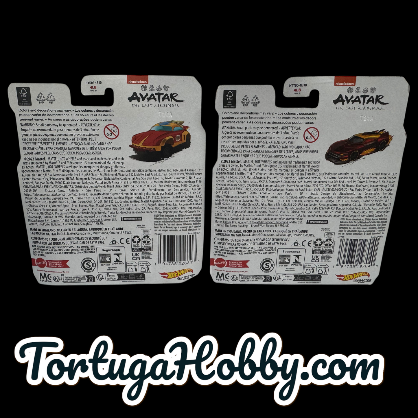 2024 - Hot Wheels Aang & Zulu Character Car, Inspired by Avatar - Includes Both 1:64 Cars