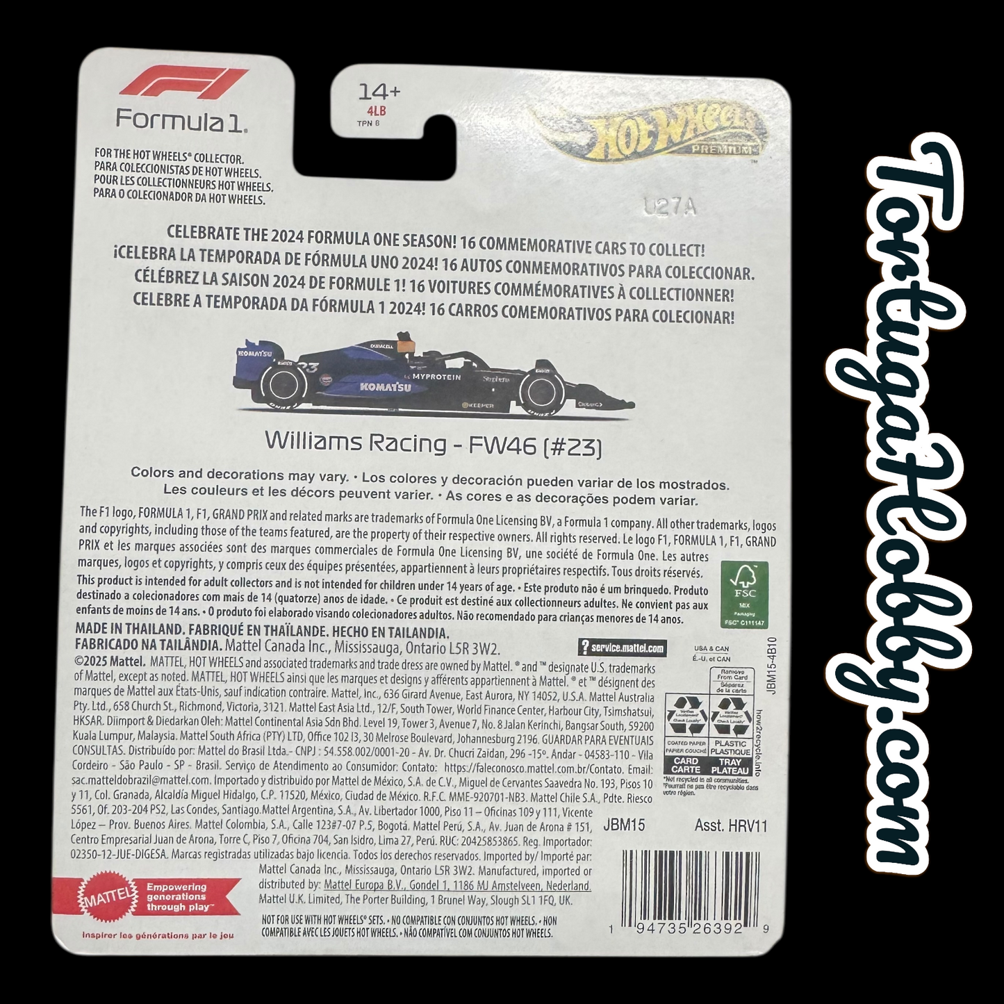2024 - Hot Wheels F1 Premium Williams Racing FW46 #43