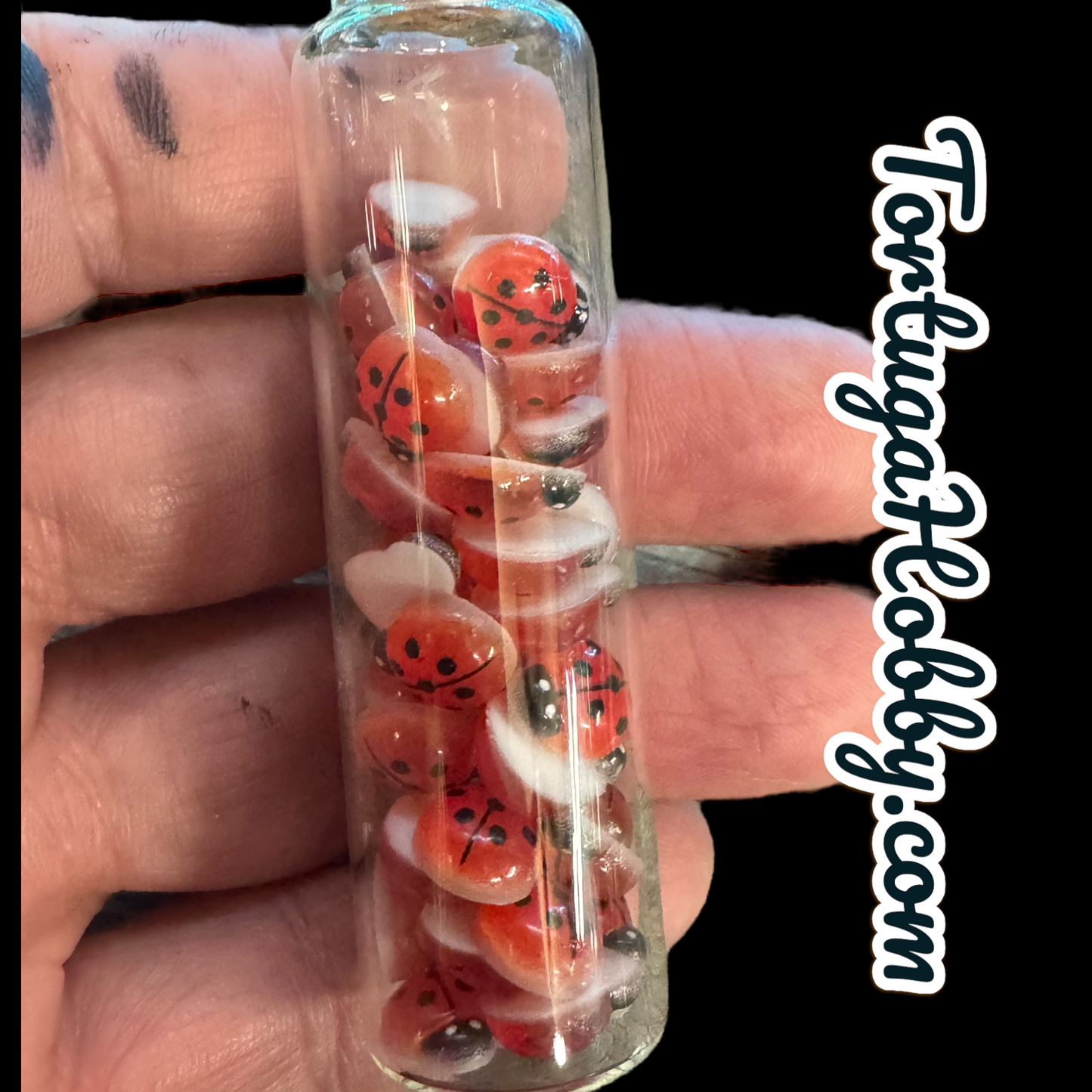 Unique Lady Bug Counters for CCG, TCG, Role-Playing and more - All in Glass Tube Set - Make Your Next Game Night Unique