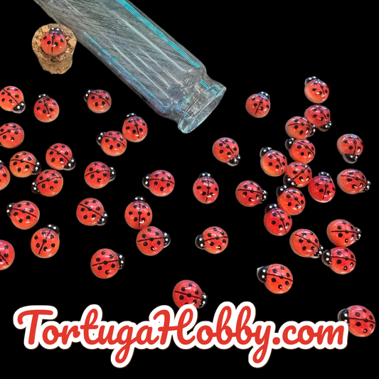 Unique Lady Bug Counters for CCG, TCG, Role-Playing and more - All in Glass Tube Set - Make Your Next Game Night Unique