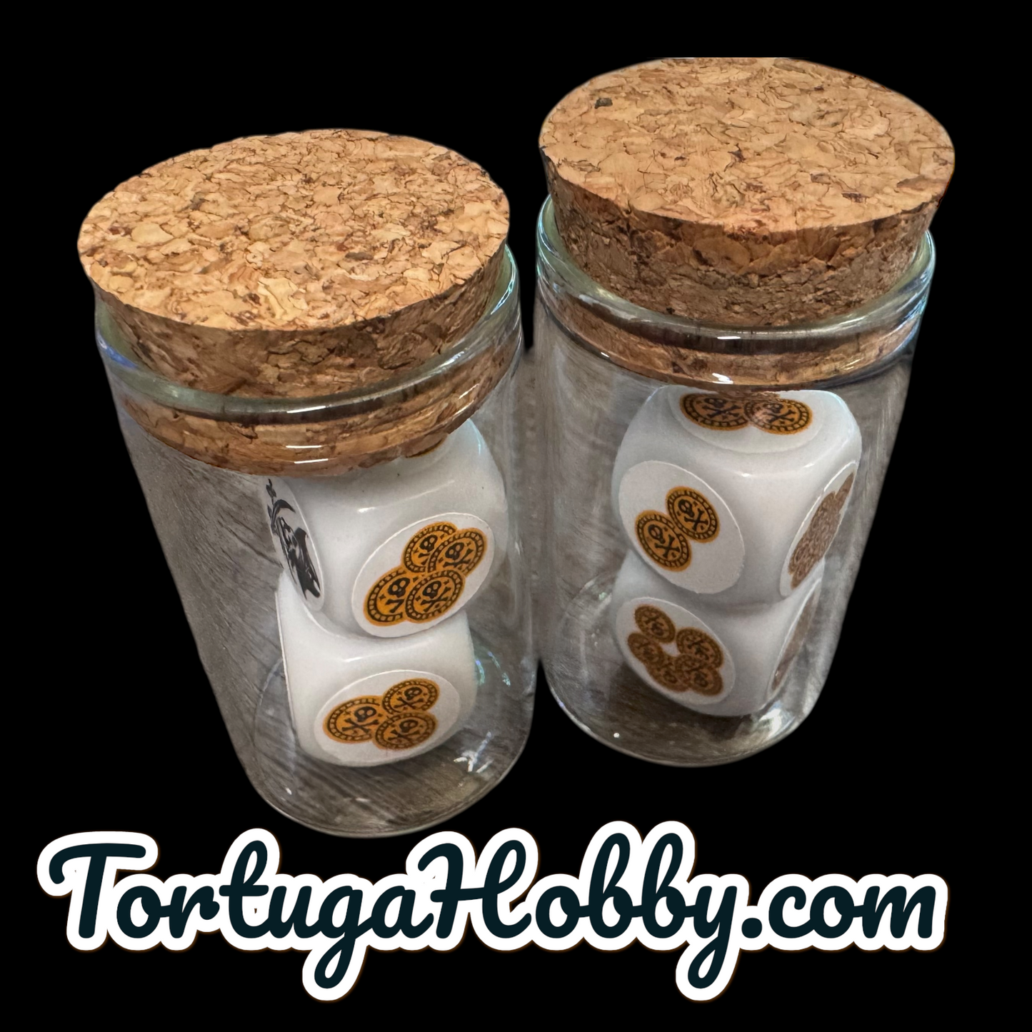 Pirates D6 Set - Includes 2 D6 Dice In Glass Vial