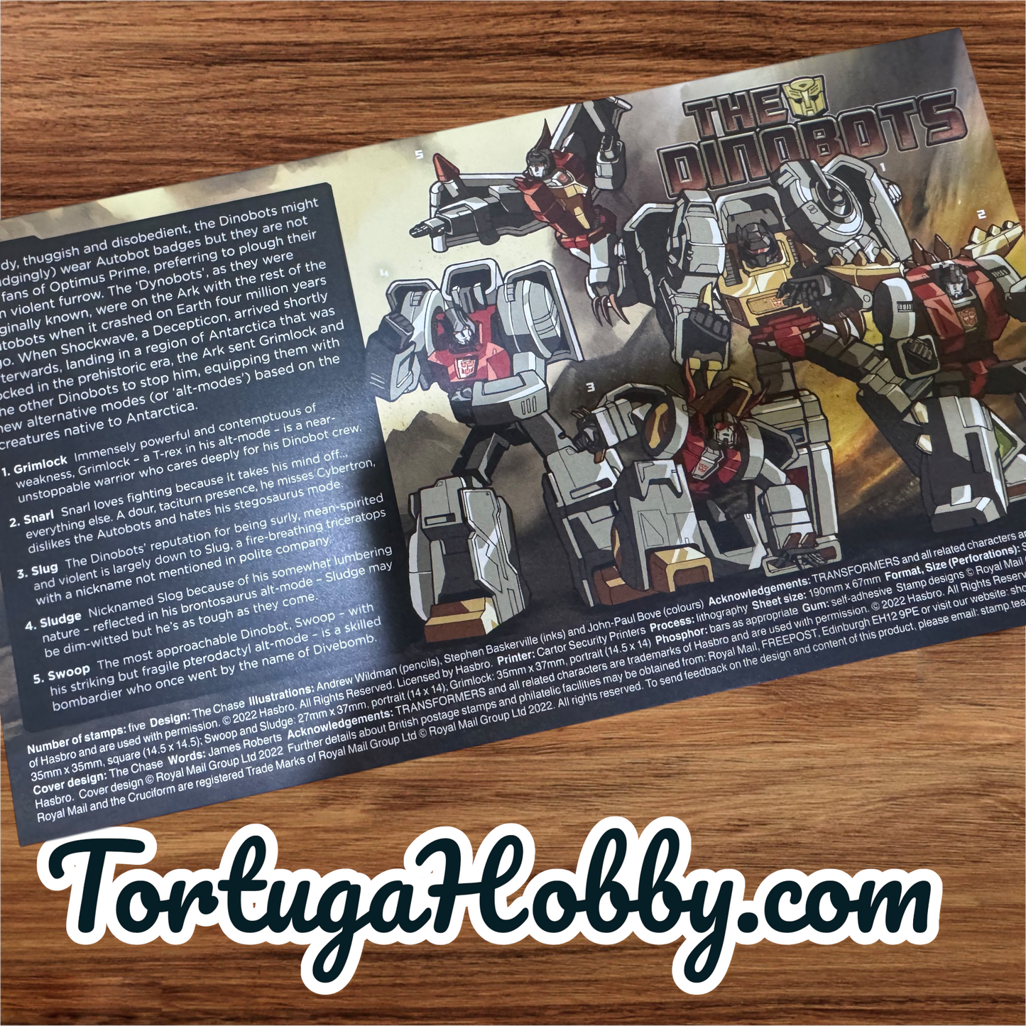 2022 Royal Mail First Day Cover Featuring the Dinobots Stamp Collection