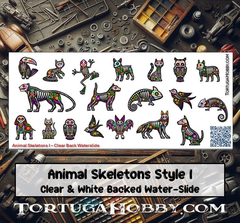 Animal Skeletons - Water Slide Decals - Models & Pine Derby