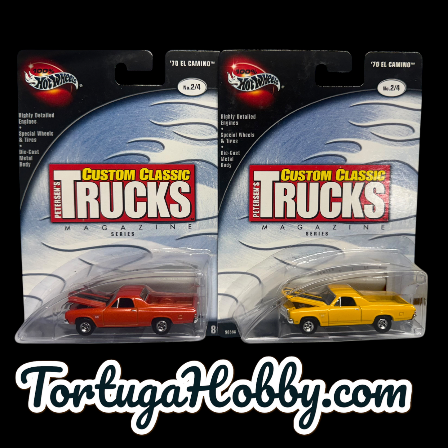 2 Hot Wheels 100% Petersen's Custom Classic Trucks '59 El Camino Real Riders