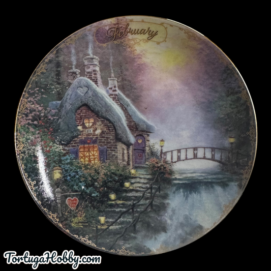 1998 - Thomas Kinkade's Simpler Times #3 - Sweetheart Cottage II Plate - February