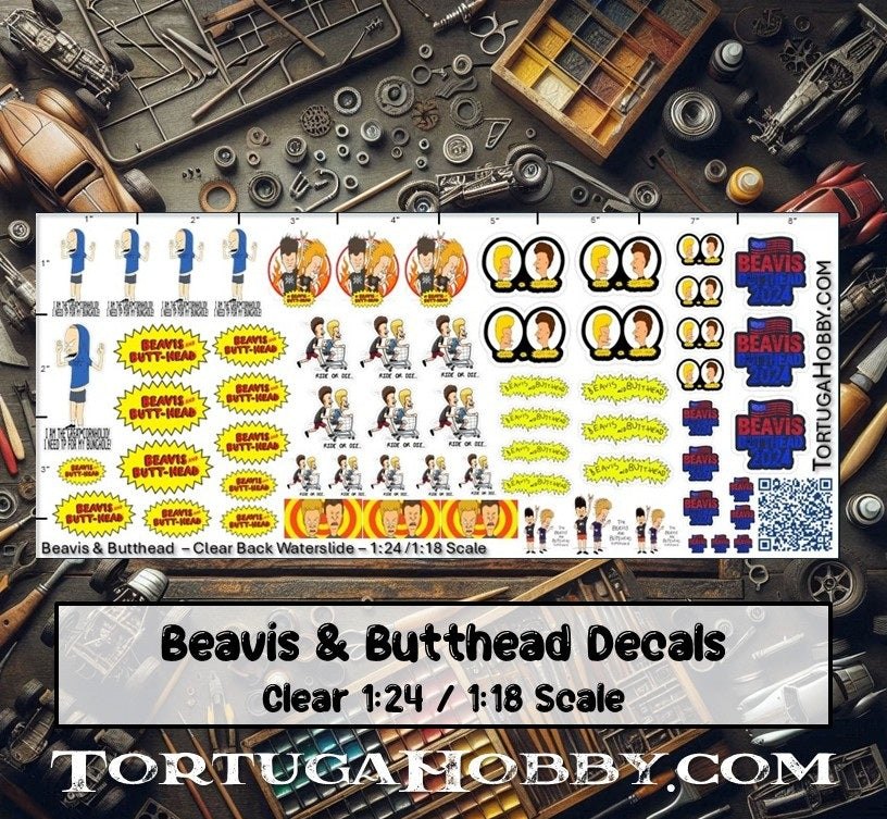 Decals - Beavis & Butthead - Water Slide Decals 1:24 Scale-1:18 Scale