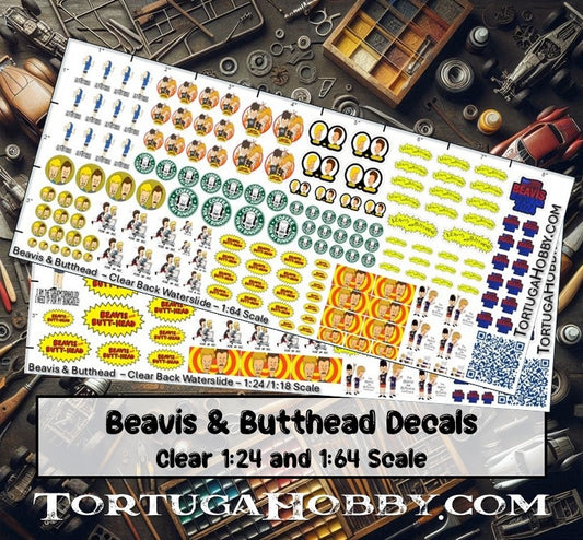 Decals - Beavis & Butthead - Water Slide Decals 1:24 Scale-1:18 Scale
