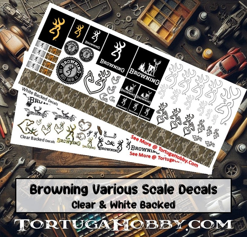 Decals - Browning - White Water Slide Decals - 1:24 Scale