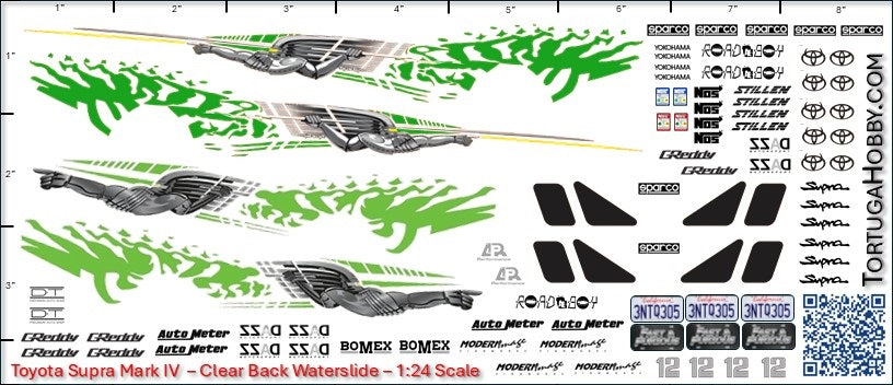 Toyota Supra Mark IV - Fast & Furious - 1:24 Scale Decals